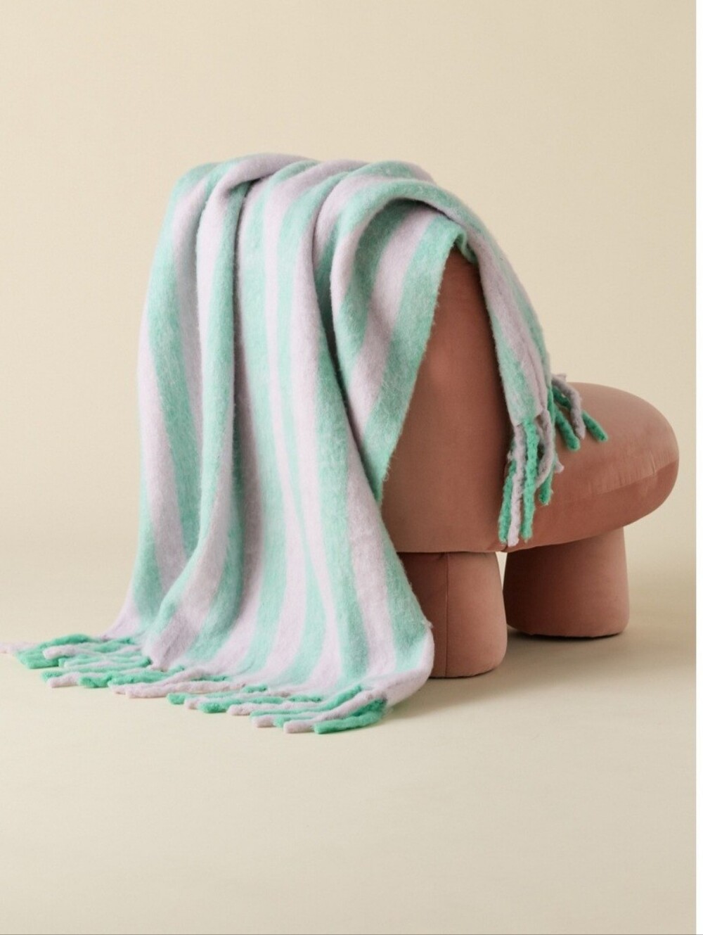 Monroe Faux Mohair Throw Blanket In Purple & Green Urban Outfitters Home. 60"M